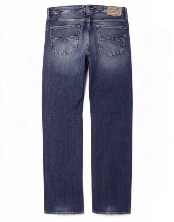 Diesel Mens Larkee Straight Jeans W34 L34 Blue Cotton