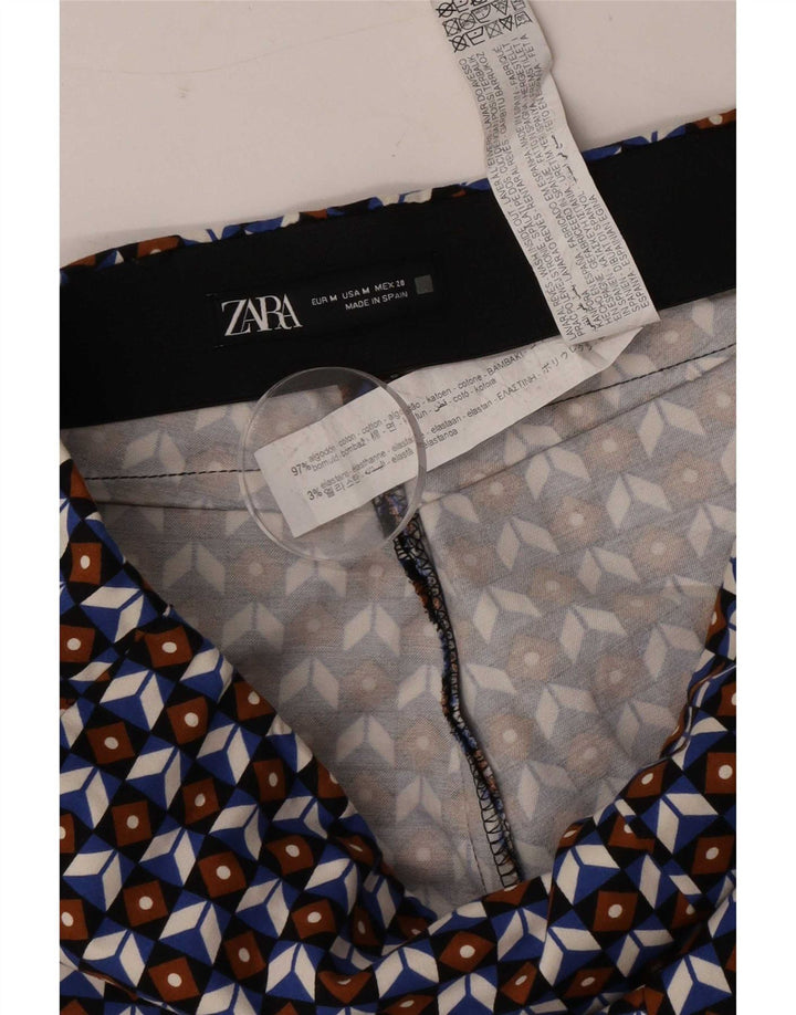 Zara Womens Cropped Trousers Medium W28 L26 Multicolored Geometric