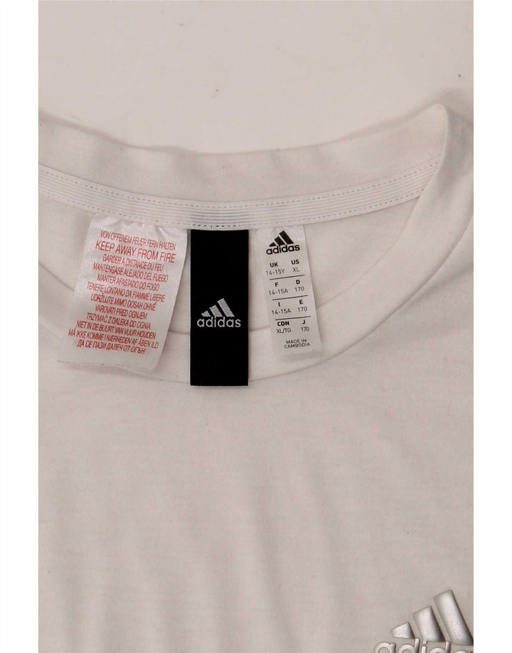 Adidas Pige T-Shirt Top 14-15 År Hvid Polyester
