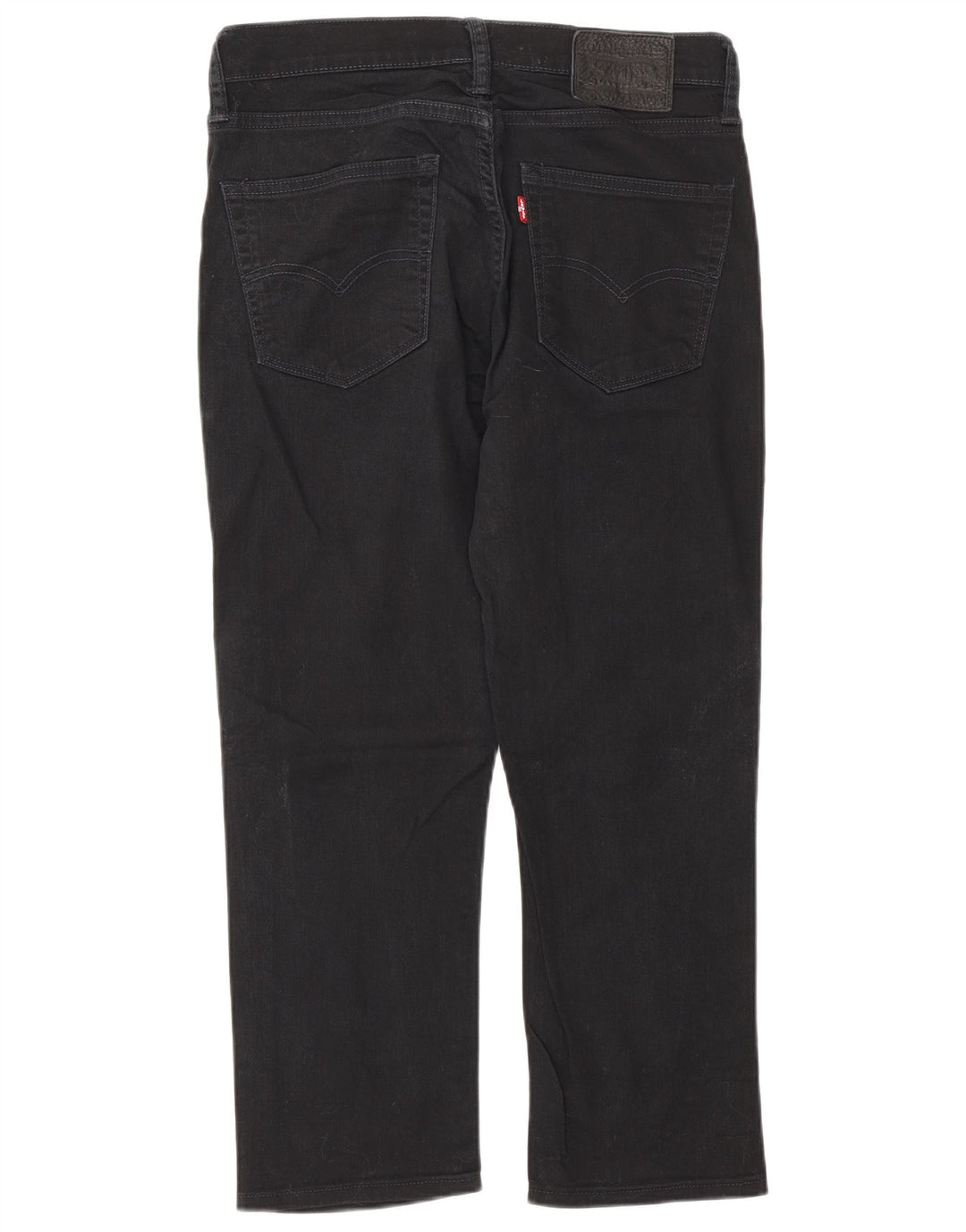 Levi's Mens Cropped Straight Jeans W31 L25 Sort Bomuld