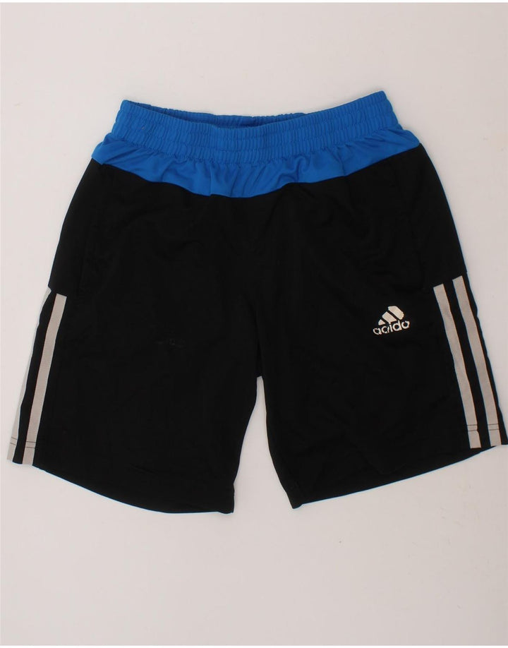 ADIDAS Boys Climalite Sport Shorts 9-10 Years  Black Colourblock Polyester Vintage Adidas and Second-Hand Adidas from Messina Hembry 