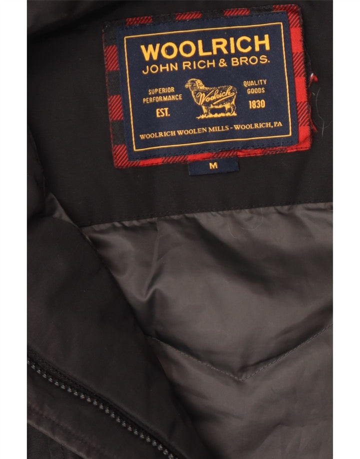 Woolrich Polstret hættejakke til kvinder UK 12 Medium Sort