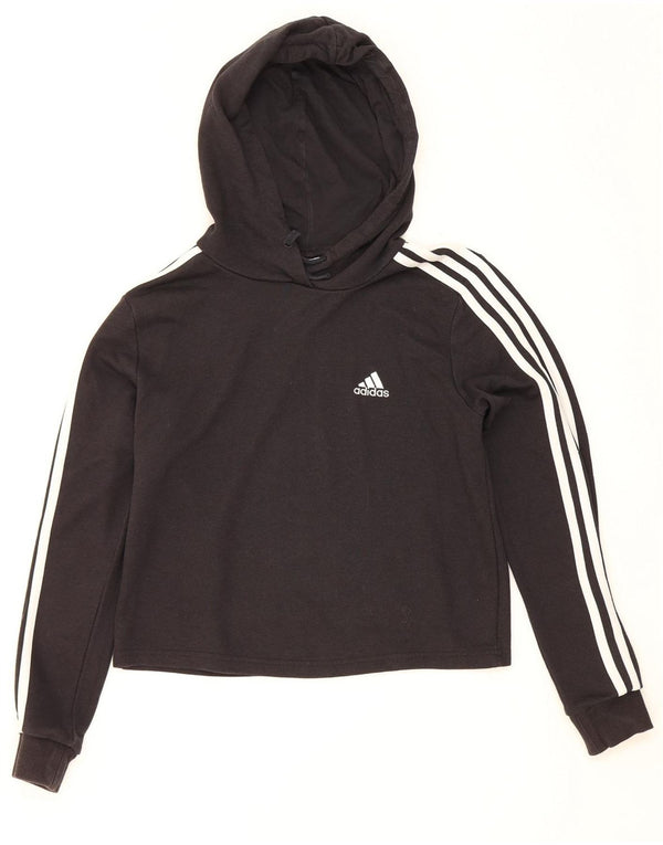 Adidas Dame Crop Hoodie Jumper UK 8/10 Small Black Bomuld