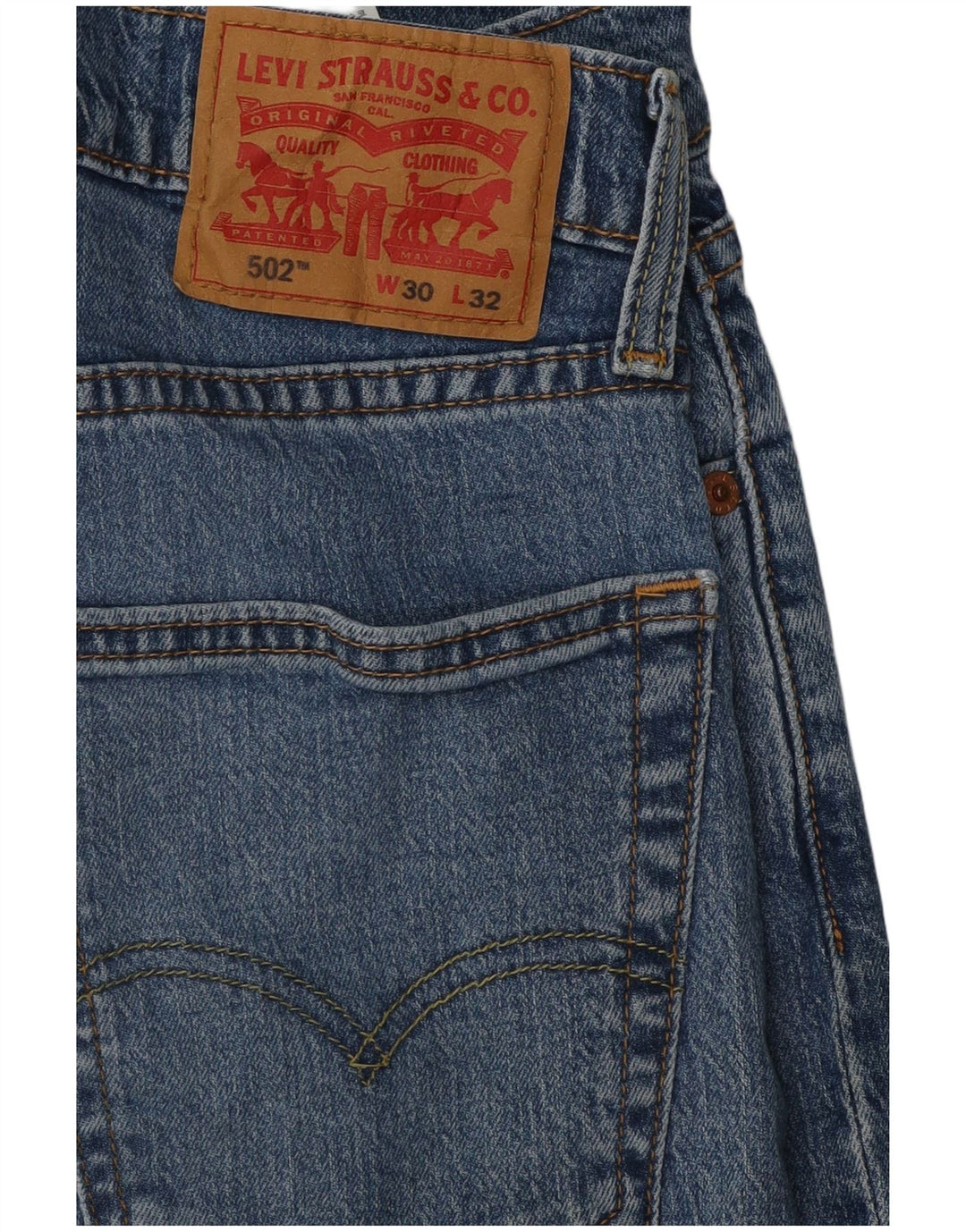 Levi's Herre 502 tilspidsede jeans W30 L32 blå bomuld