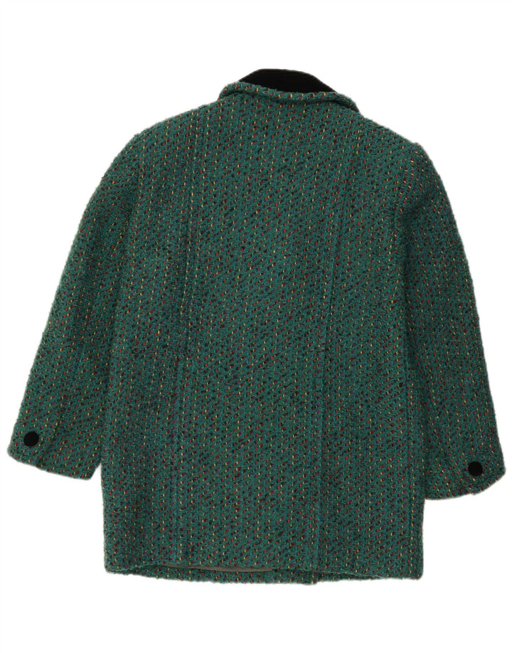 Vintage overfrakke til kvinder UK 12 Medium Green Flecked