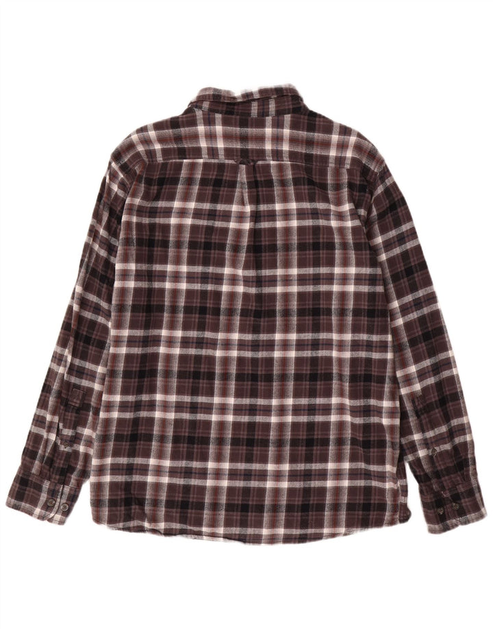 EDDIE BAUER Ternet flannelskjorte herre XL brun ternet bomuld