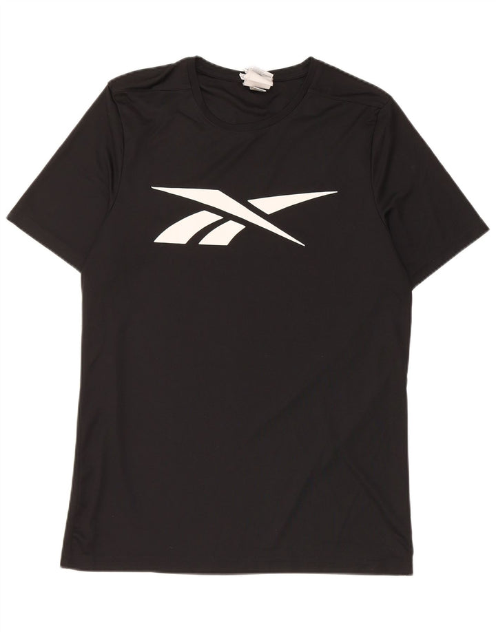Reebok Herre grafisk T-shirt Top Medium Sort Polyester