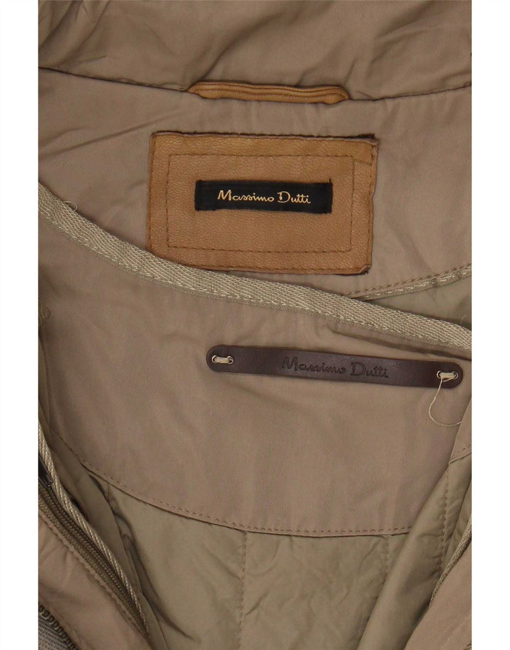 Massimo Dutti Dame Hooded Parka Jacket UK 12 Medium Beige