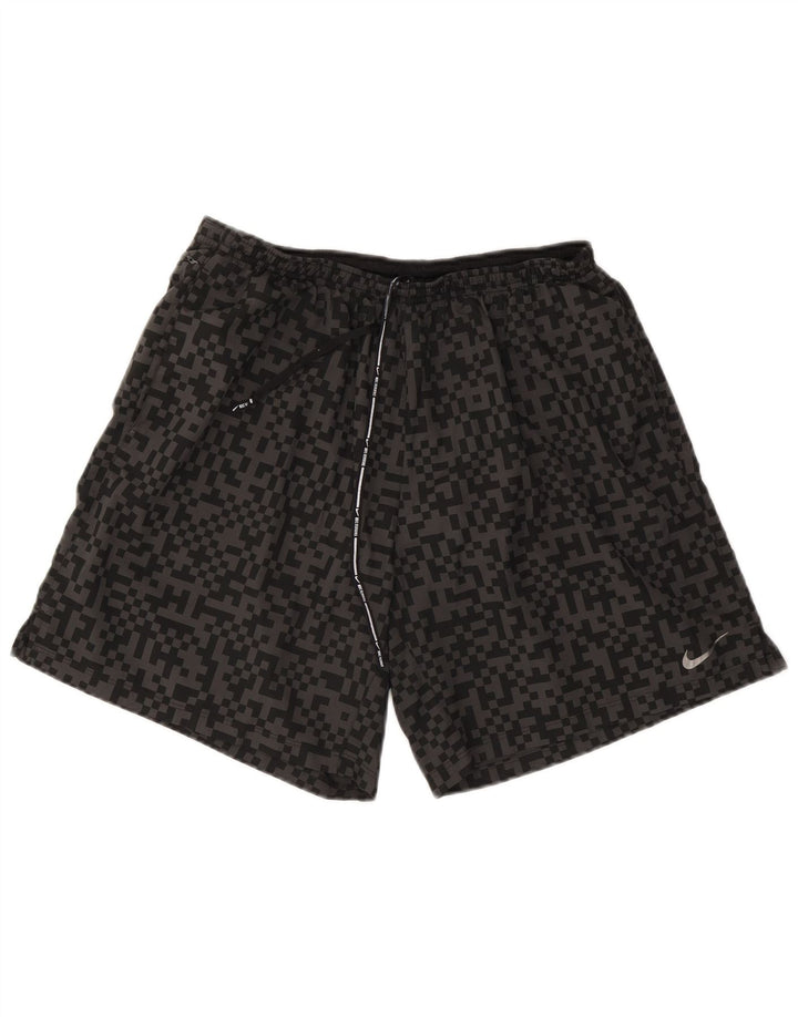 Nike Herre Dri Fit Sportshorts XL Sort Geometrisk Polyester