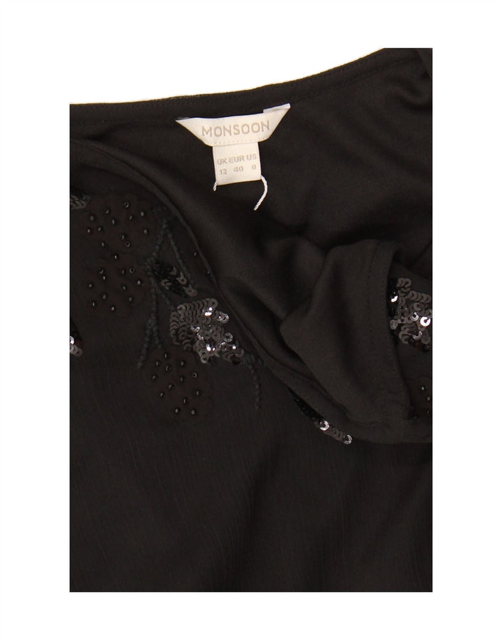 MONSOON Womens Cami Top UK 12 Medium Black Polyester Vintage Monsoon and Second-Hand Monsoon from Messina Hembry 