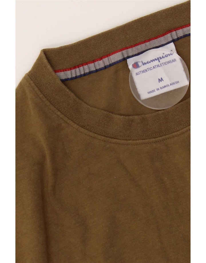 Champion Herre T-Shirt Top Medium Khaki Bomuld