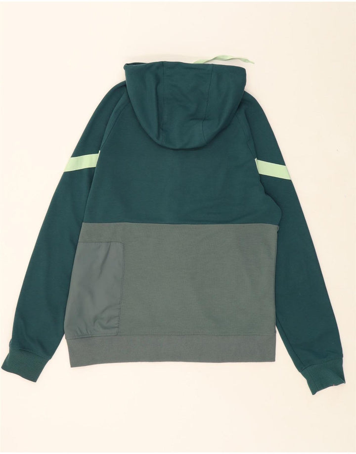 NIKE Mens Graphic Zip Neck Hoodie Jumper Medium Green Colourblock Vintage Nike and Second-Hand Nike from Messina Hembry 