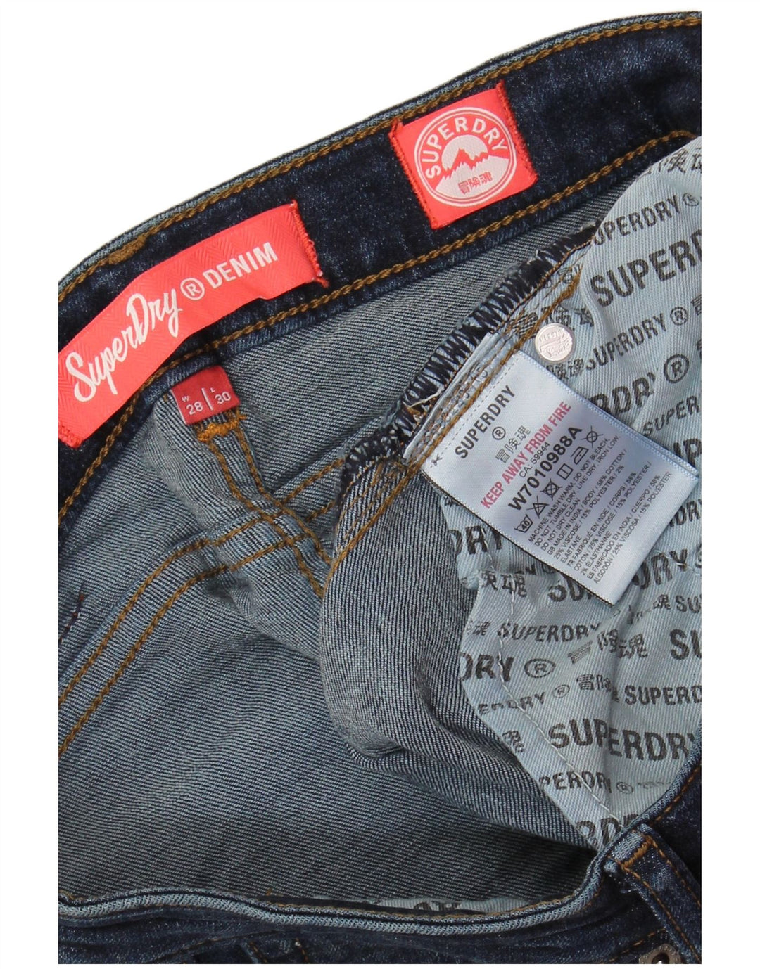 SUPERDRY Dame Bootcut Jeans W28 L30 Blå Bomuld