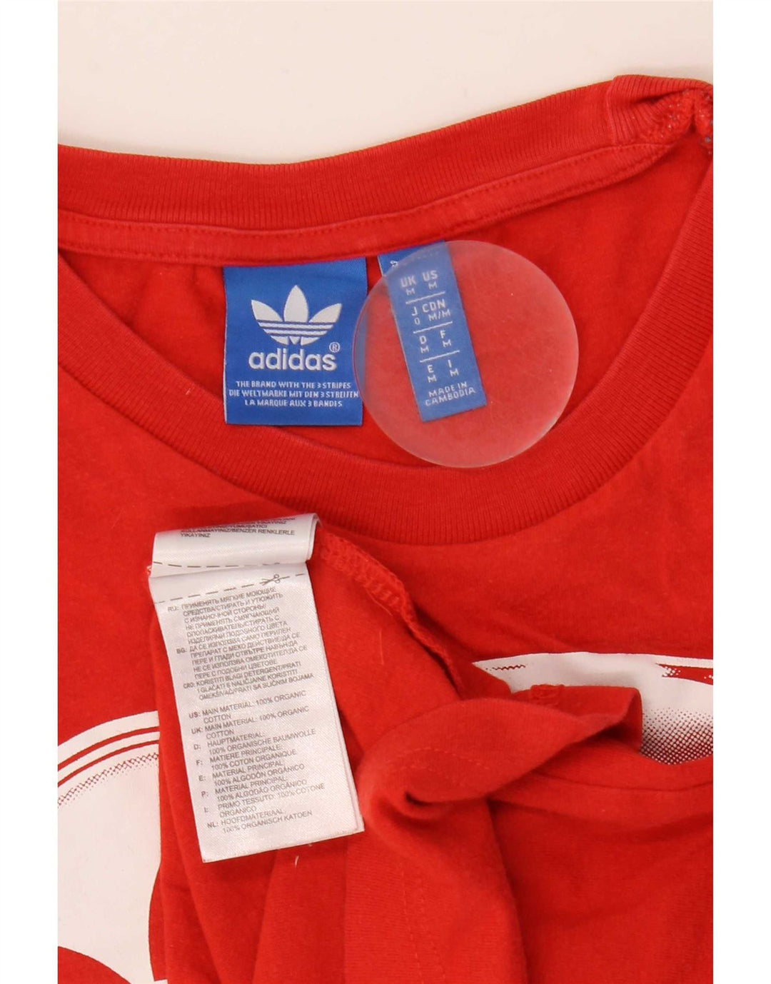 Adidas Herre grafisk T-shirt Top Medium Rød Bomuld