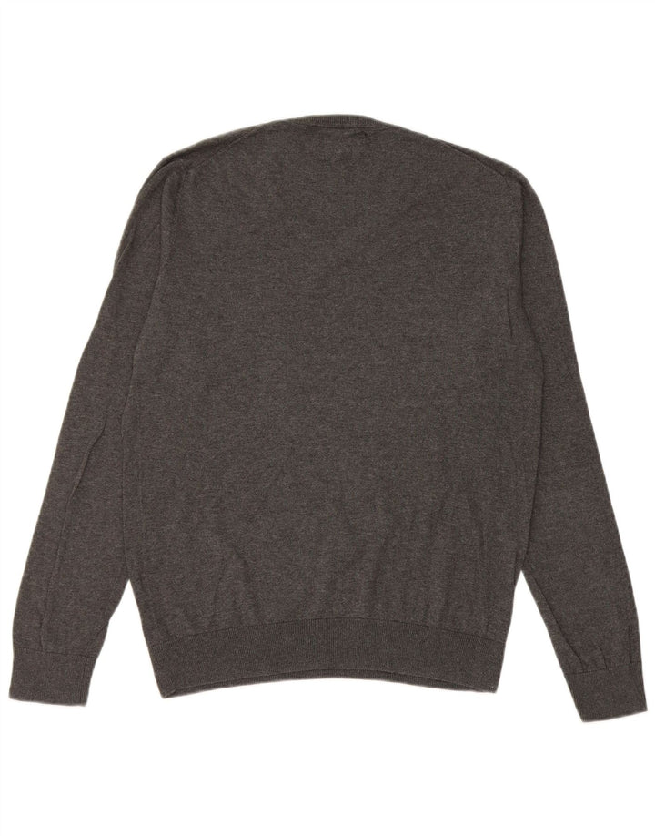 Zara Herre V-hals sweater Medium Grå Silke