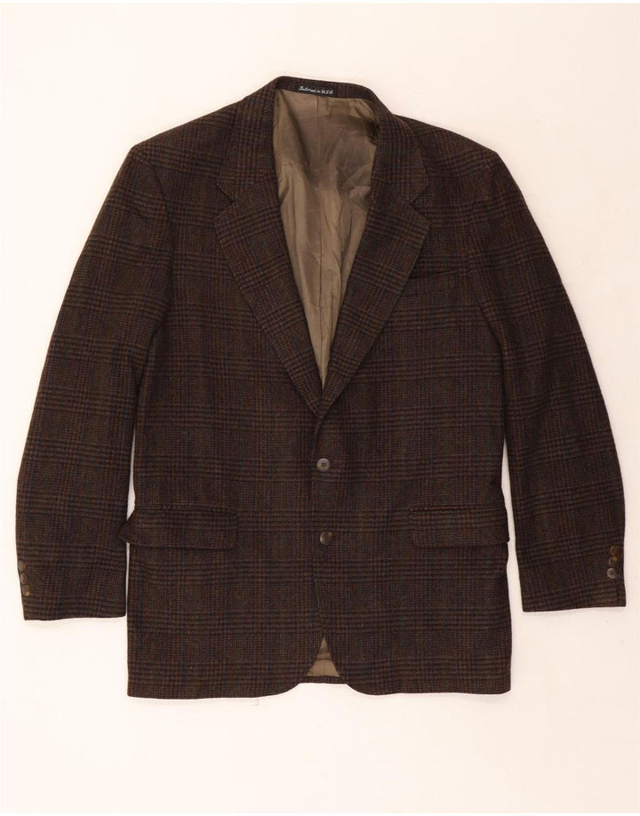 Woolrich Herre 2-knaps blazerjakke UK 38 Medium Brown Houndstooth Uld