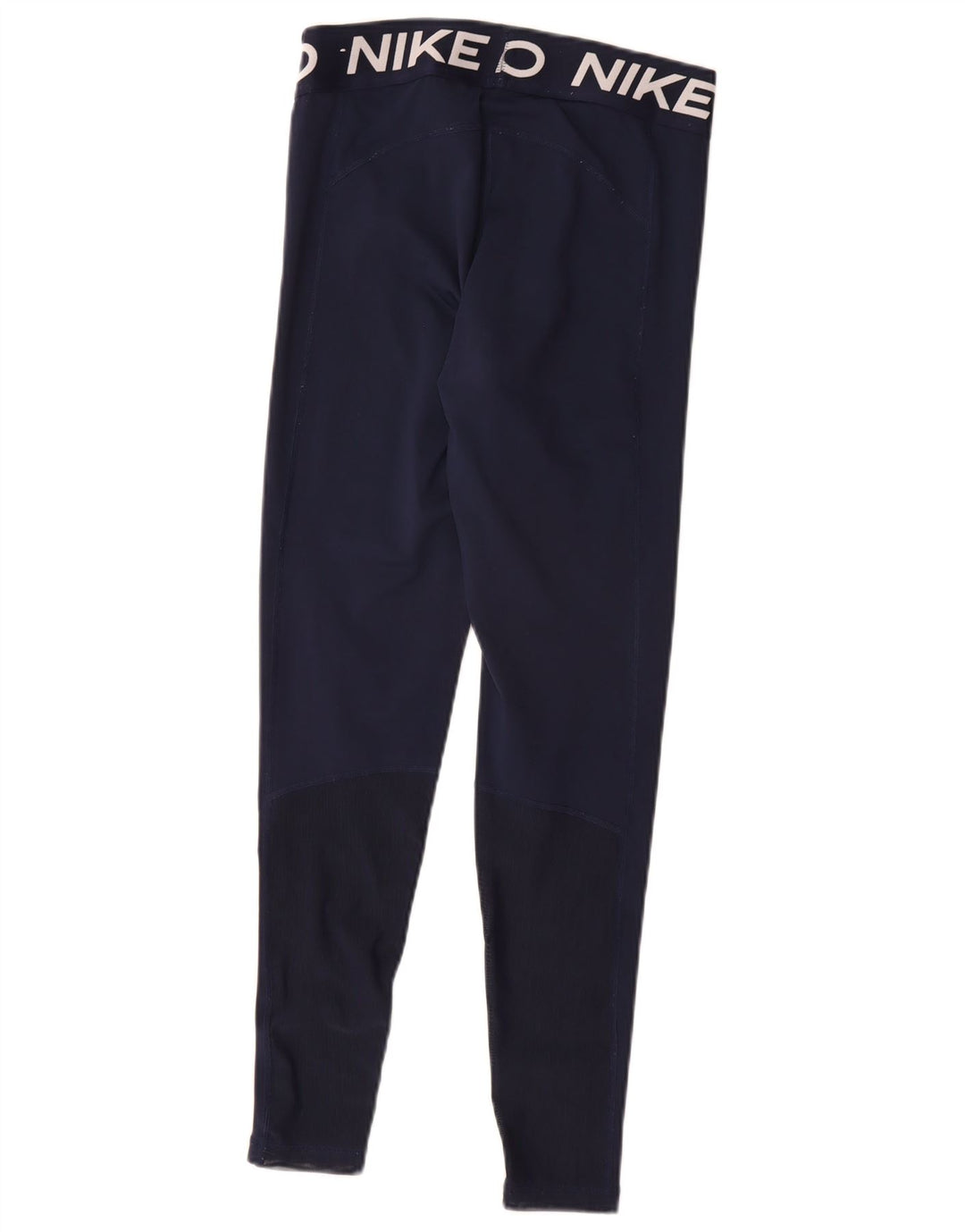 Nike Dame Dri Fit Grafiske Leggings UK 12 Medium Navy Blue Polyester