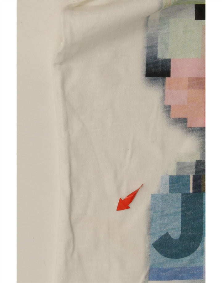 CALVIN KLEIN JEANS Herre grafisk T-shirt Top Medium Hvid Bomuld