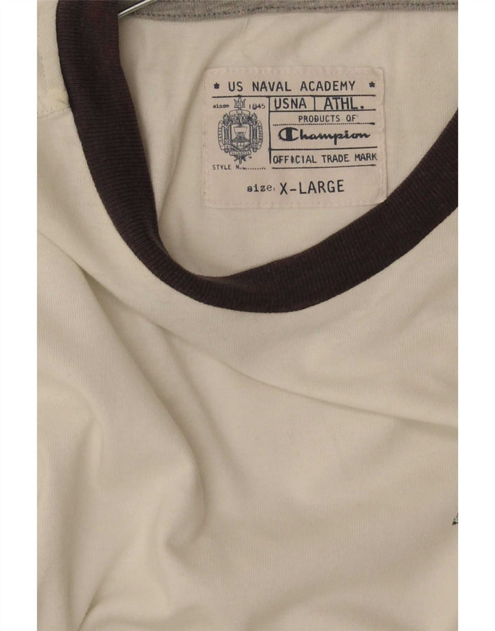 Champion Herre Grafisk T-Shirt Top XL Hvid Colourblock