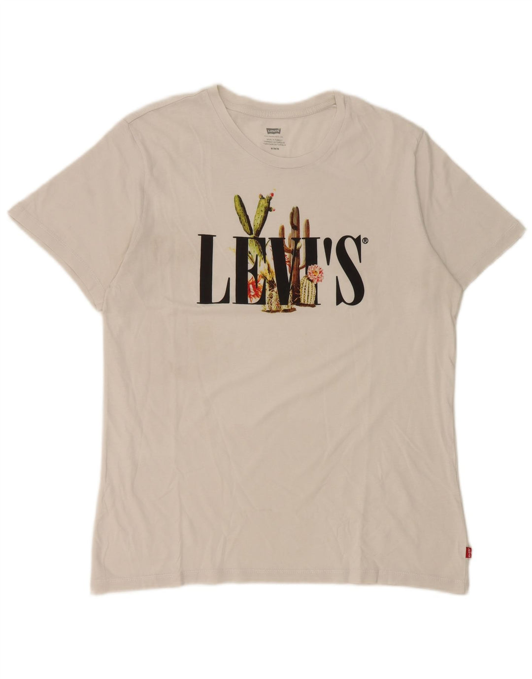 Levi's Grafisk T-shirt top til kvinder UK 14 Medium White
