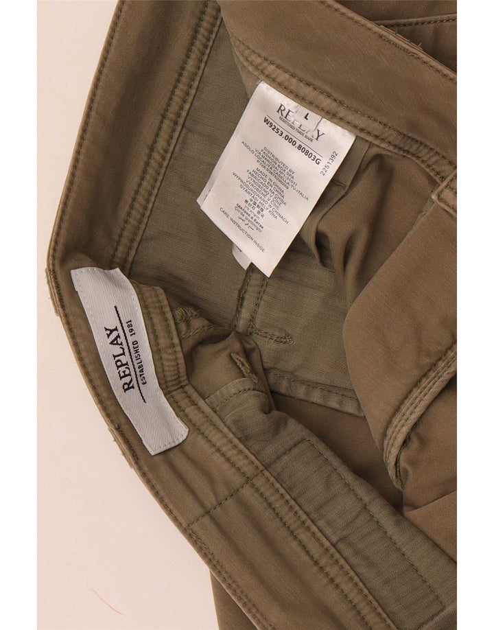 Replay Dame Cargo Skirt Large W34 Khaki Cotton