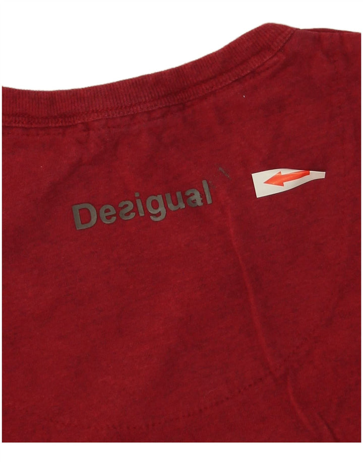 Desigual Herre grafisk T-shirt Top Lille rød bomuld