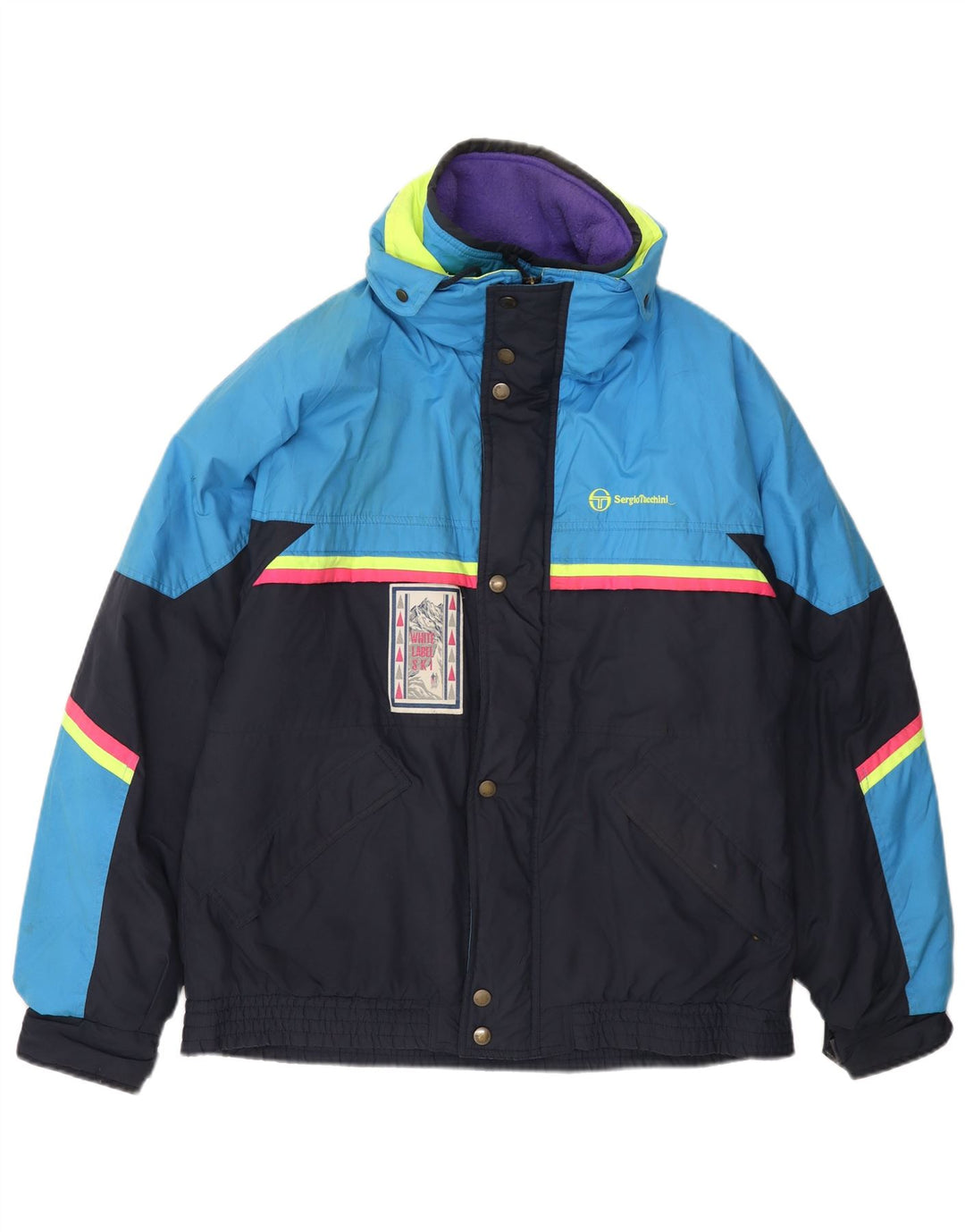 Sergio Tacchini Herre Skijakke UK 42 XL Navy Blue Colourblock Polyester