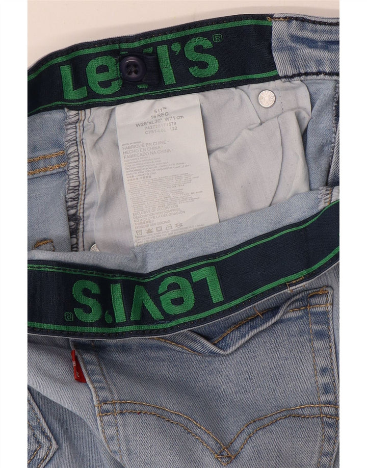 Levi's Boys 511 Distressed Slim Jeans 15-16 år W28 L30 Blue Cotton