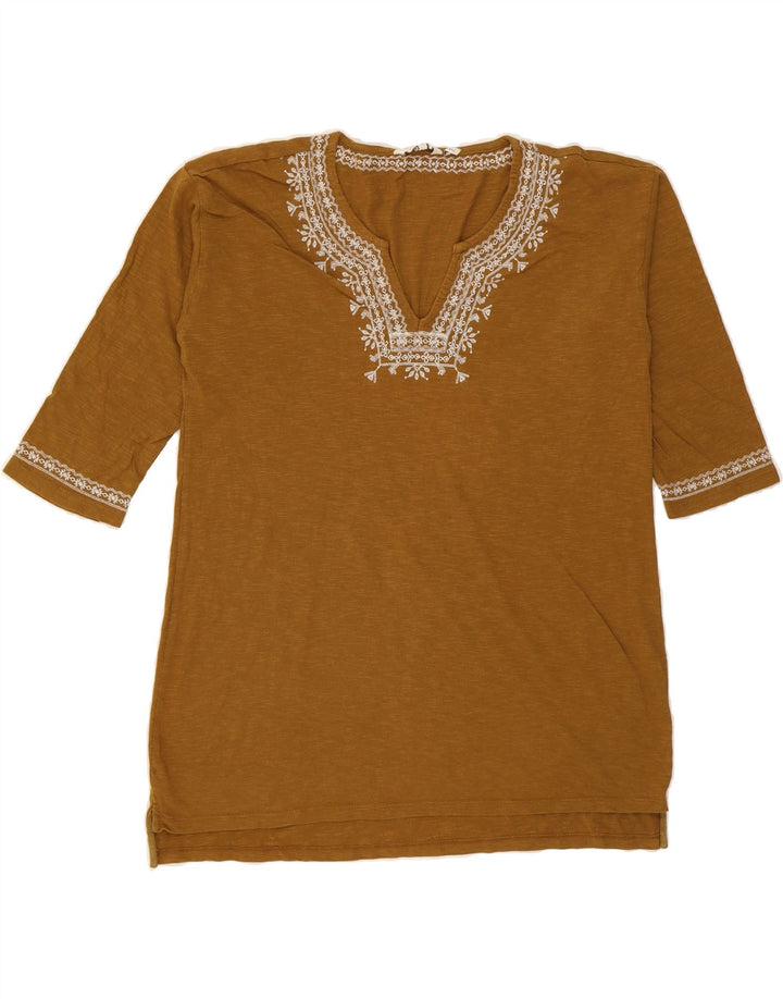 FAT FACE Womens Blouse Top UK 12 Medium Brown Cotton Vintage Fat Face and Second-Hand Fat Face from Messina Hembry 