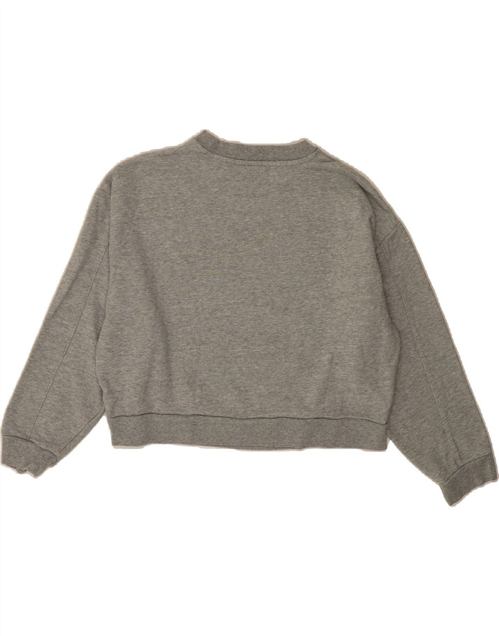 LEVI'S Womens Oversized Graphic Crop Sweatshirt Jumper UK 10 Small Grey Vintage Levi's and Second-Hand Levi's from Messina Hembry 