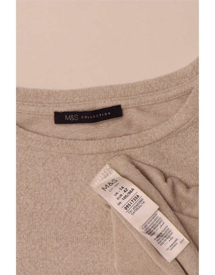Marks & Spencer Damebluse Top UK 14 Stor Beige Viscose