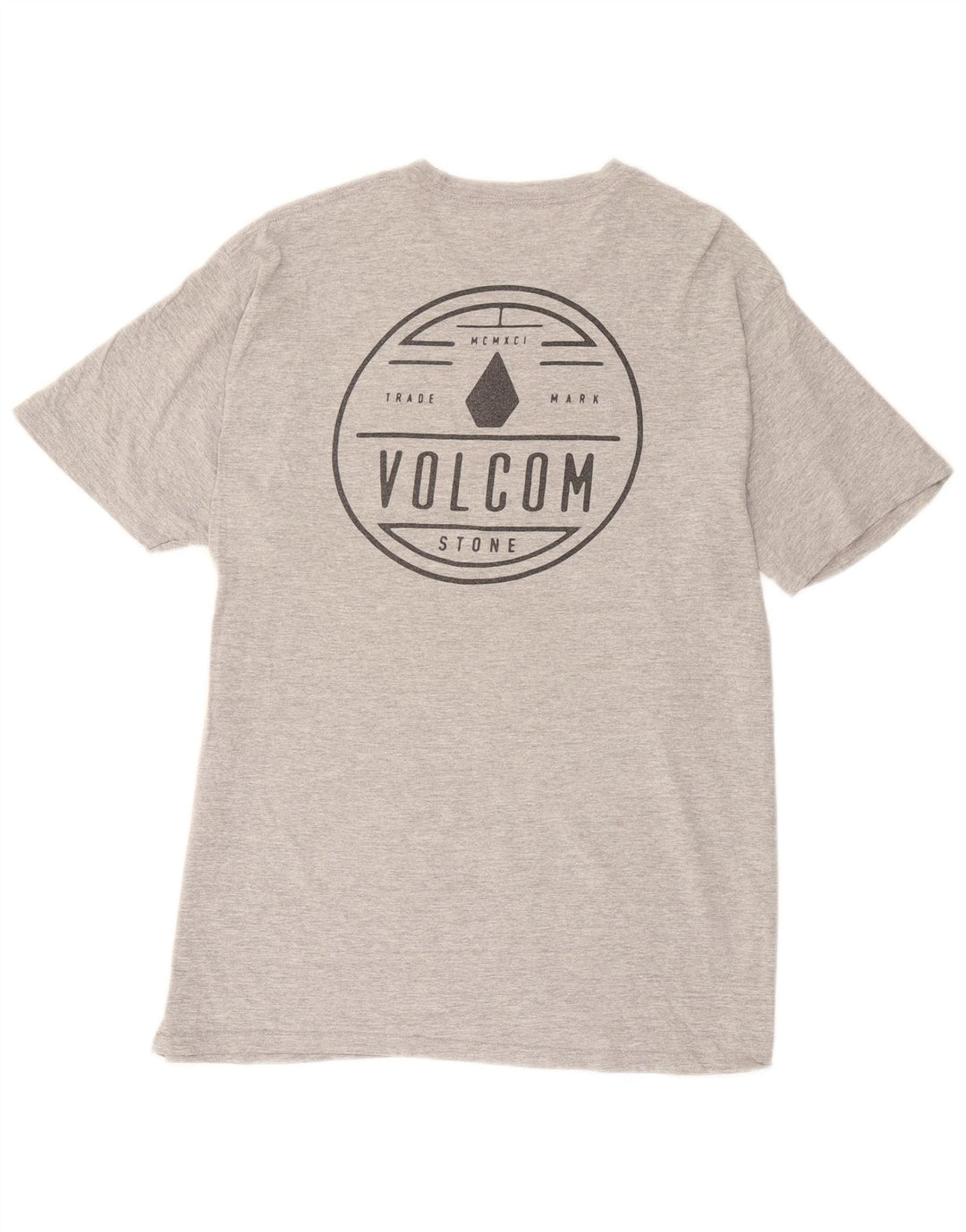 Volcom Herre Grafisk T-Shirt Top Stor grå Flecked Bomuld