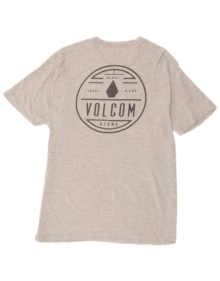 Volcom Herre Grafisk T-Shirt Top Stor grå Flecked Bomuld