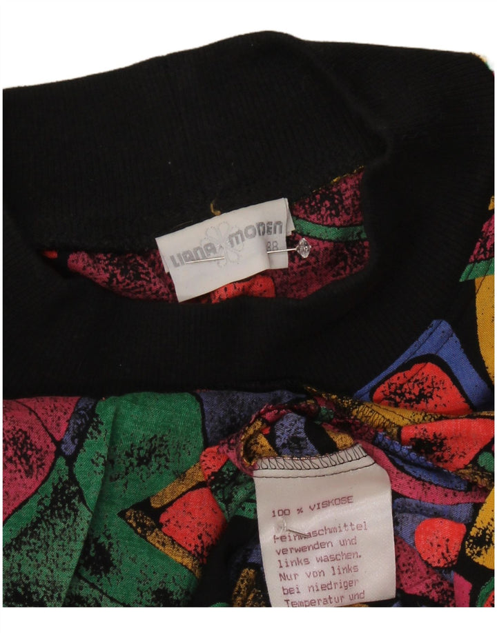 Vintage Dame Drop Waist Dress EU 38 Medium Flerfarvet Geometrisk