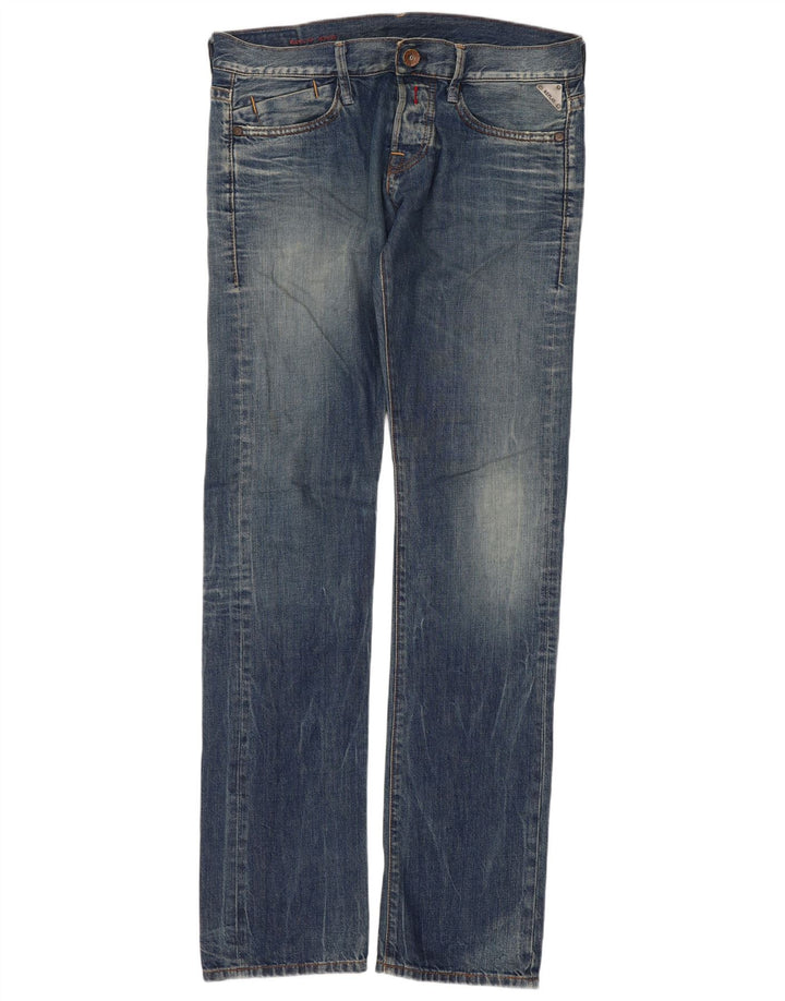 Replay Dame Straight Jeans W31 L34 Blå Bomuld