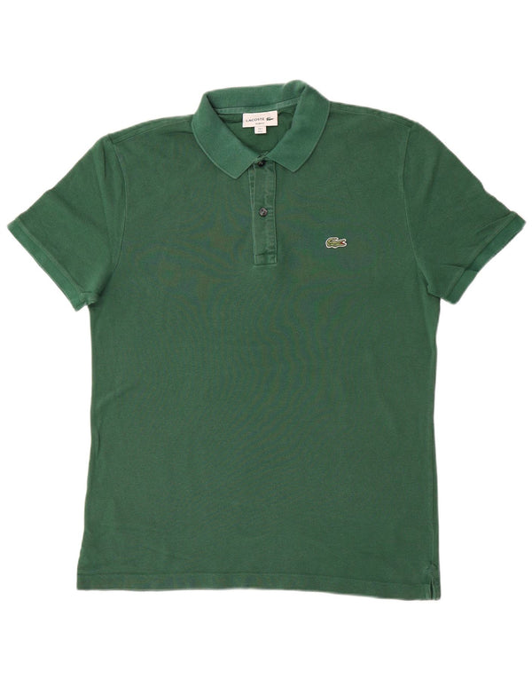 Lacoste Herre Slim Fit Polo Shirt Størrelse 5 Large Grøn Bomuld