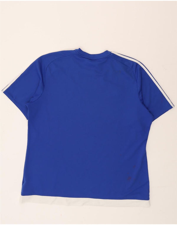 Adidas Herre Climalite T-Shirt Top XL Blå Colourblock Polyester
