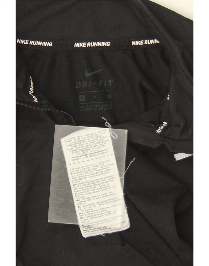 Nike Dame Dri Fit Pullover med lynlås-hals Træningsdragt Top UK 10 Lille Sort