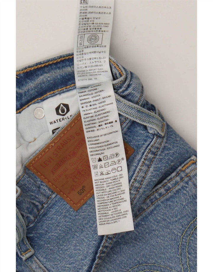 Levi's Womens 501 distressed denimshorts W23 2XS blå bomuld
