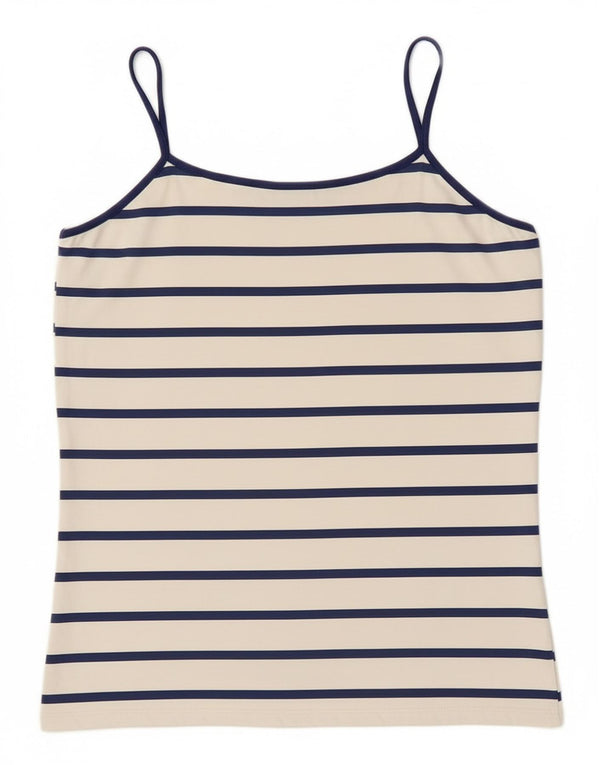 Zara Dame Cami Top UK 14 Stor Hvidstribet