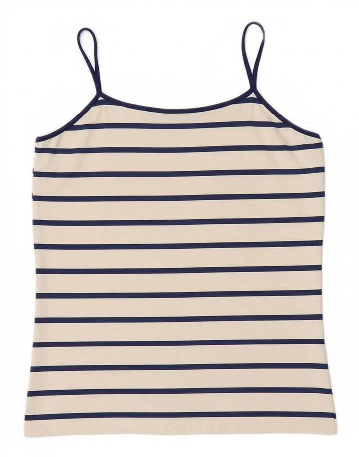 Zara Dame Cami Top UK 14 Stor Hvidstribet