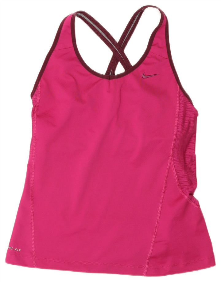 Nike Dame Dri Fit Vest Top UK 14 Large Pink Polyester