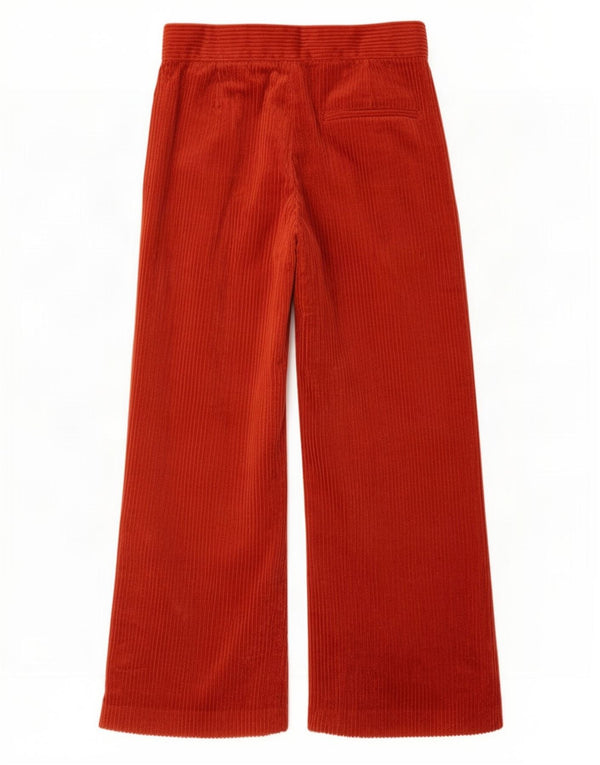 Zara Womens Crop Wide Leg Corduroy Bukser Medium W28 L25 Rød