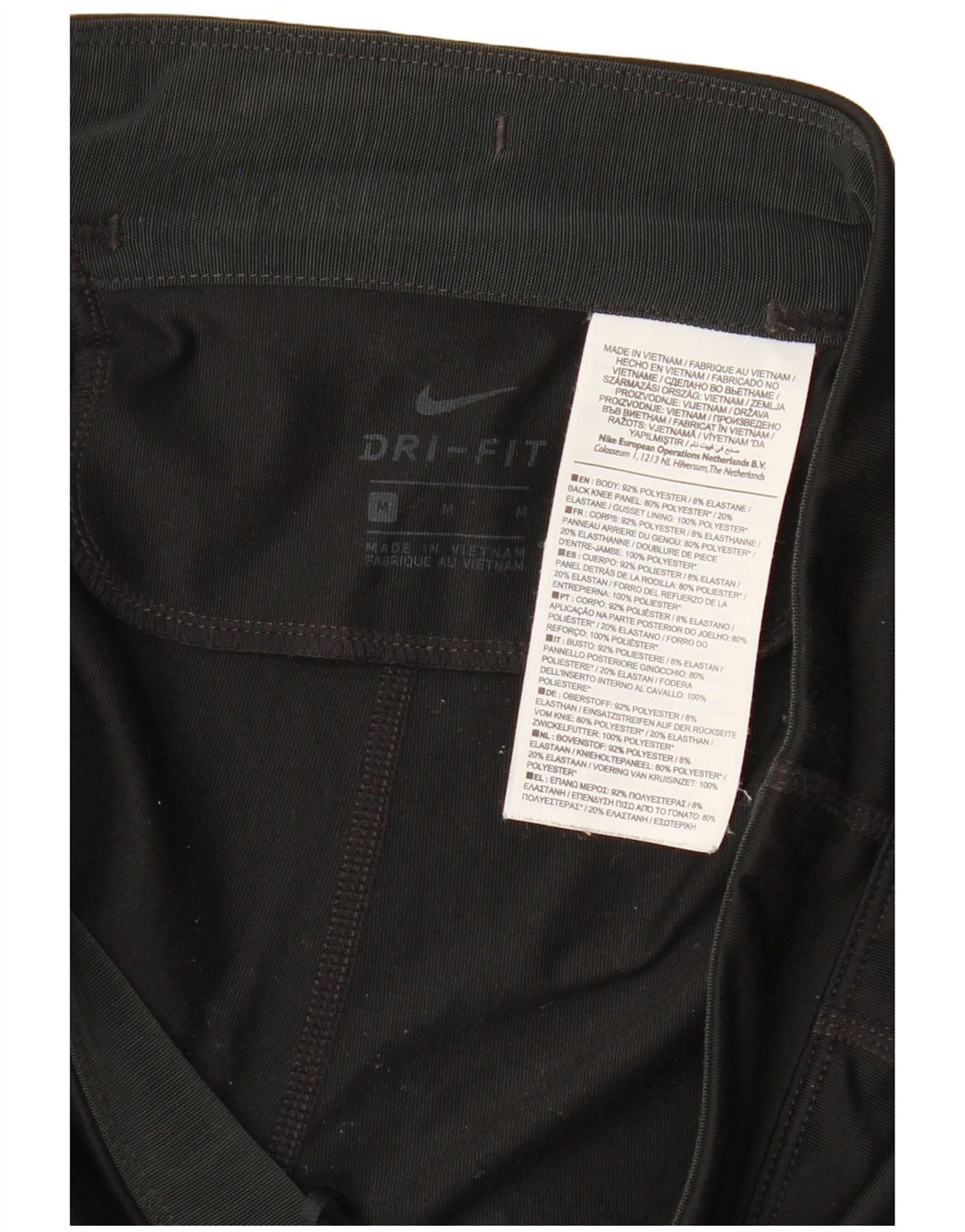 NIKE Dame Dri Fit Leggings UK 12 Medium Sort Polyester