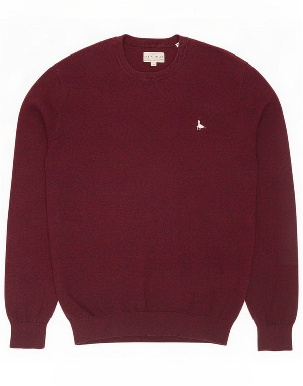 Jack Wills Herretrøjetrøje med rund hals Medium Bourgogne Flecked Bomuld