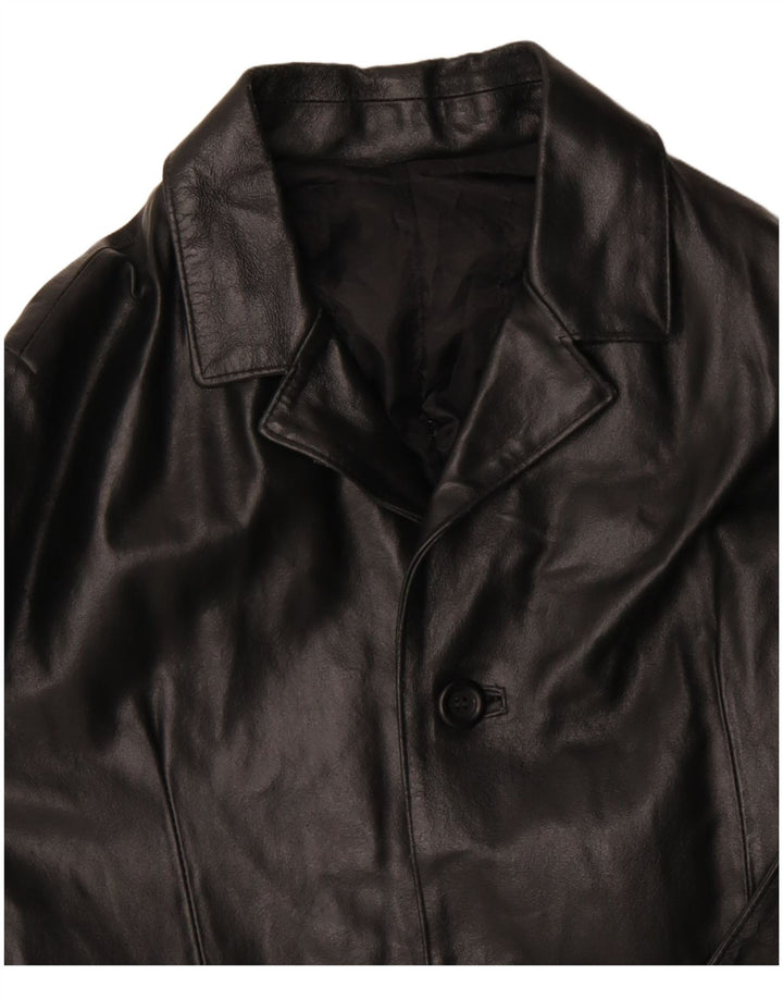 VINTAGE Læderfrakke til mænd UK 36 Lille sort læder