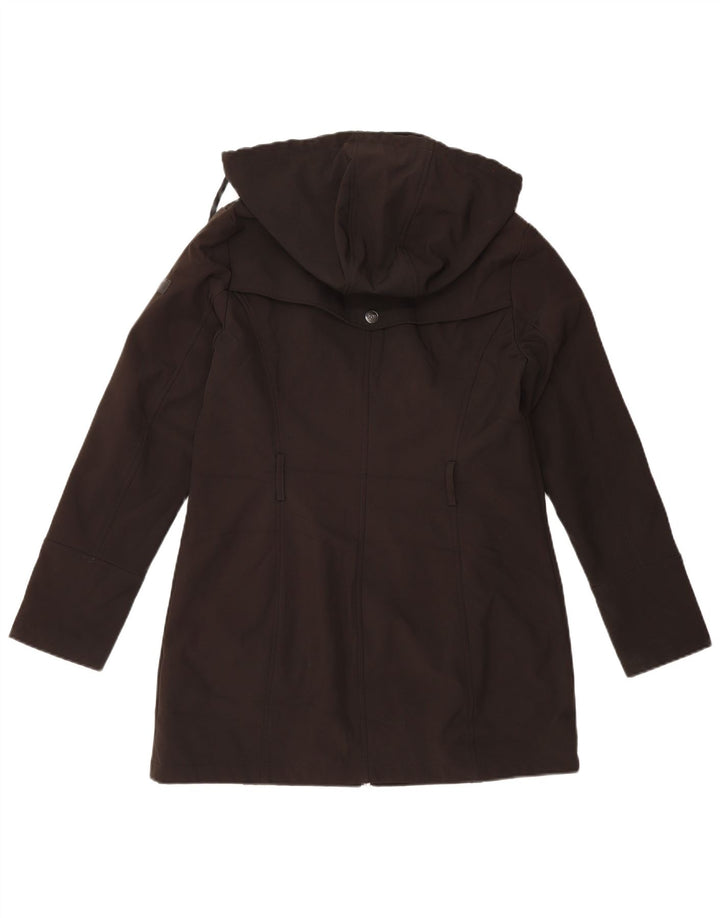 Dkny Womens Hooded Trench Coat UK 10 Small Black Polyester