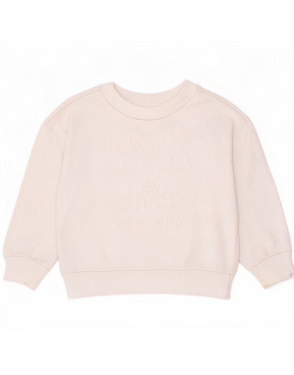 Dkny Boys Graphic Sweatshirt Jumper 2-3 År Hvid Bomuld