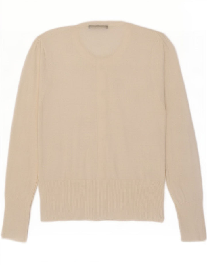 Oasis Dame Cardigan Sweater UK 12 Medium White