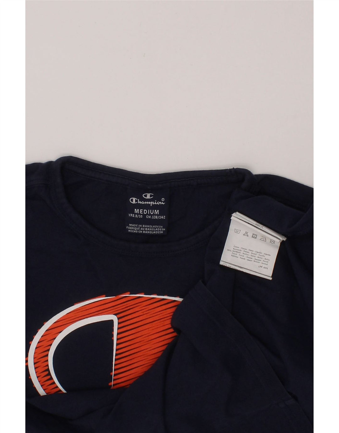 CHAMPION Boys Graphic T-Shirt Top 9-10 Years Medium  Navy Blue Cotton Vintage Champion and Second-Hand Champion from Messina Hembry 